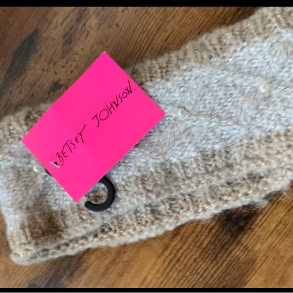 Betsey Johnson Beige Knit Headband